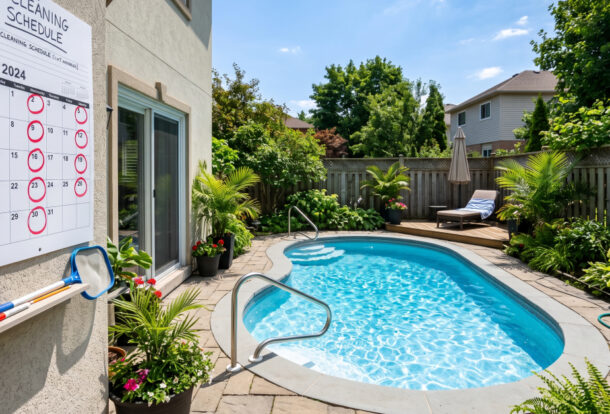 Pool skimmer cleaning schedule Cape Coral